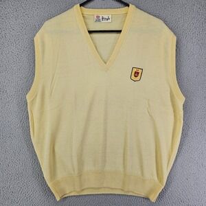 Vintage Pringle of Scotland Sweater Vest Mens Medium Yellow Academia Grandpacore